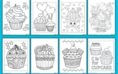 Free printable cupcake coloring pages