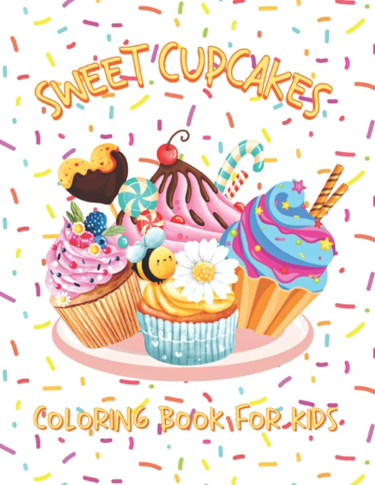 Sweet cupcak coloring book for kids fun and easy coloring pag with yummy cupcak illustrations cute digns for girls and boys wonderkunst coloring books libros