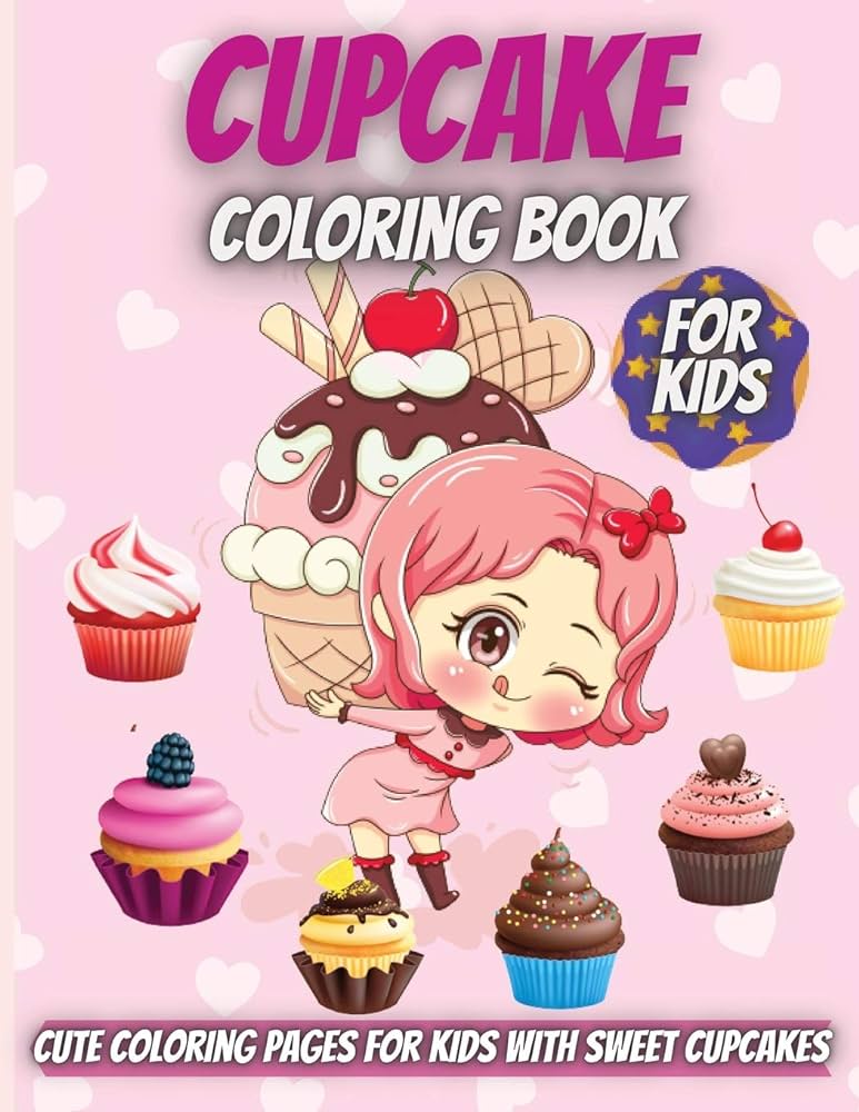 Cupcake coloring book for kids cute coloring pag for kids with sweet cupcak theme sharp elena libros