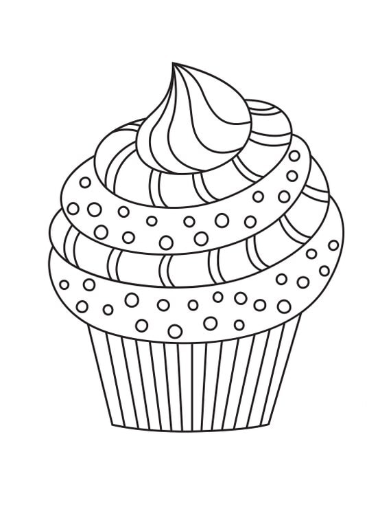Cute cupcake coloring pages for kids cute printable coloring pages for children