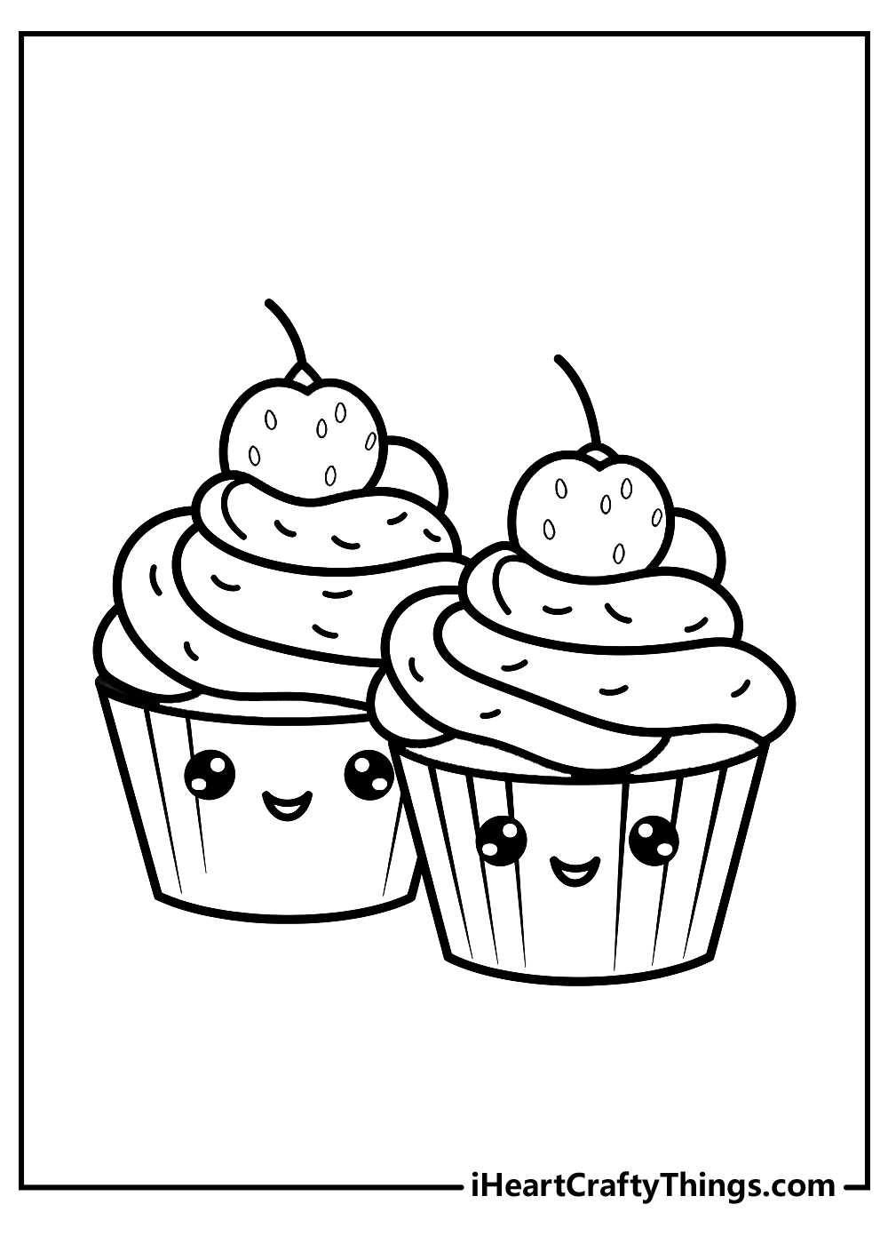 Cupcake coloring pages free printables