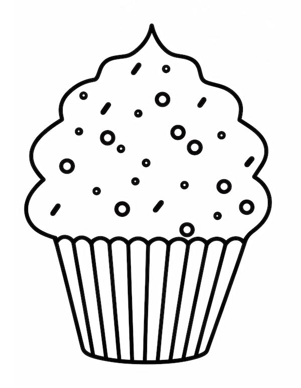 Irresistible cupcake coloring pages for kids and adults