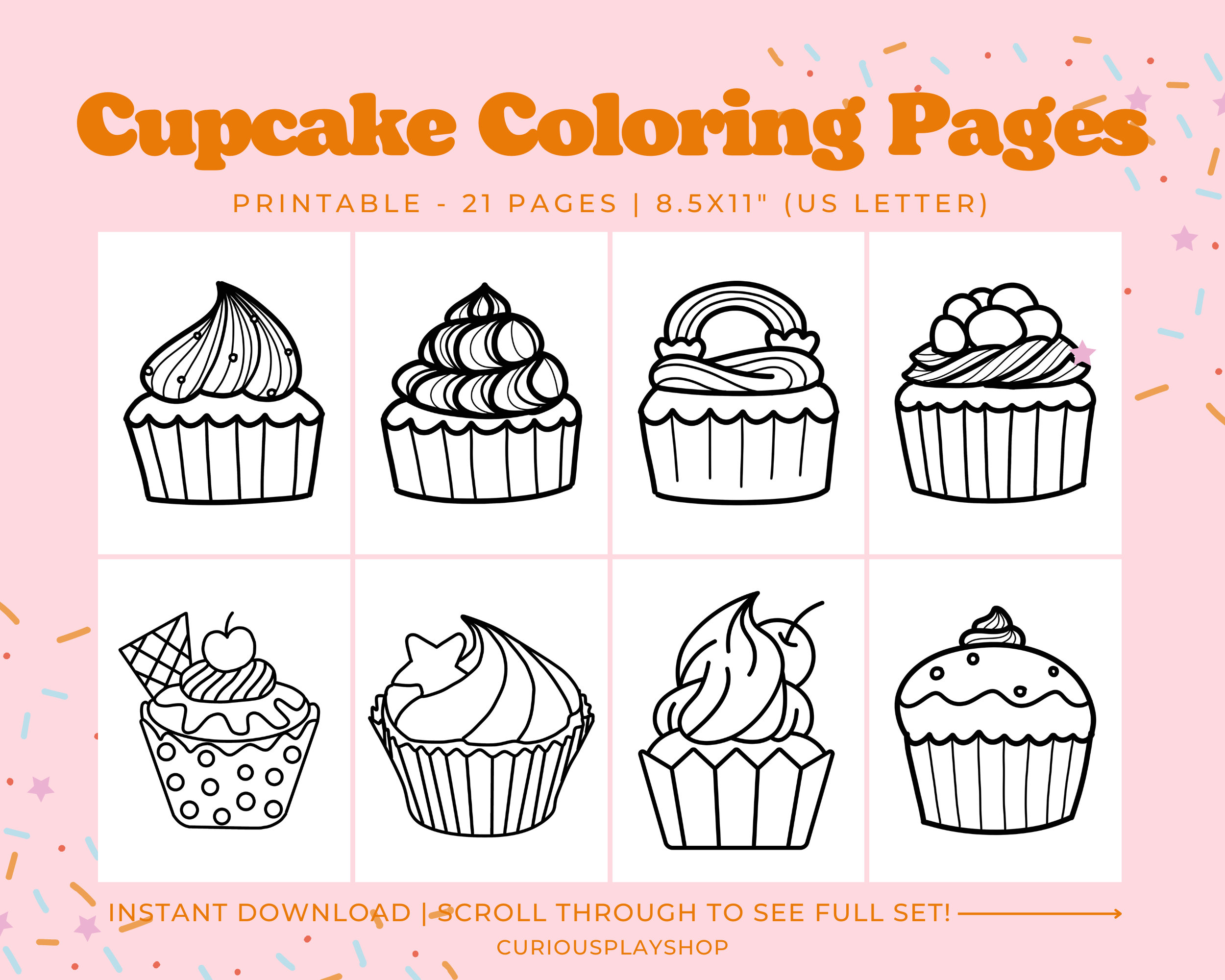 Cupcake coloring pages printable coloring pages cupcake coloring book printable activity for toddlerskids