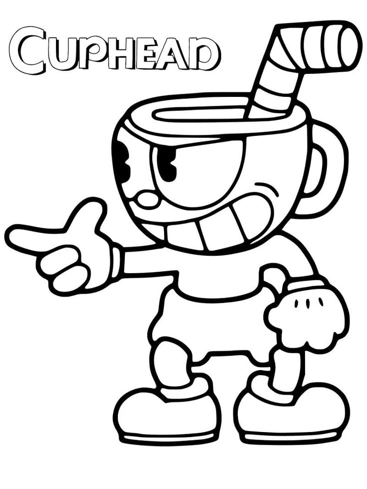 Printable cuphead coloring pages pdf