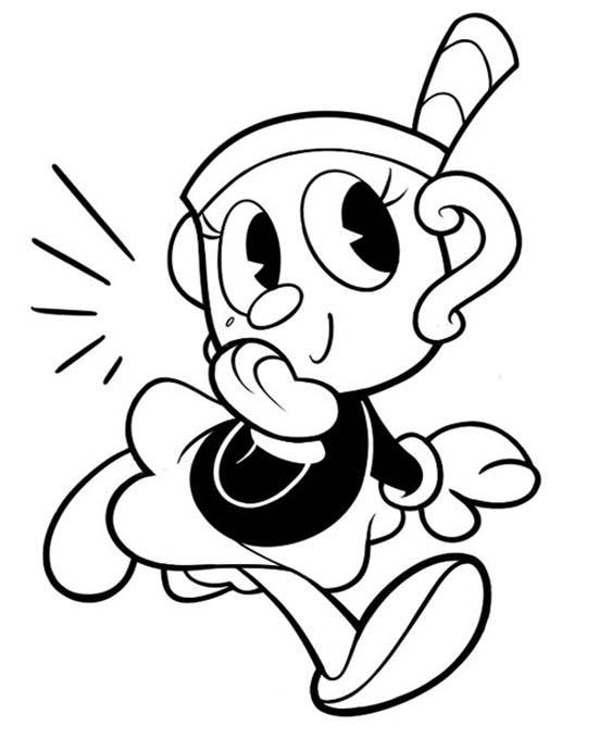 Free easy to print cuphead coloring pages