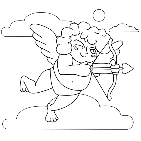 Cupid coloring page free printable coloring pages