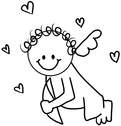 Drawing cupid with easy step by step instructions for preschoolers and school aged kids