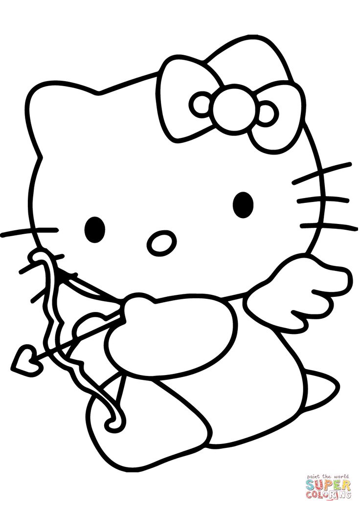 Hello kitty valentines day cupid coloring page free printable coloring pages hello kitty coloring hello kitty colouring pages kitty coloring