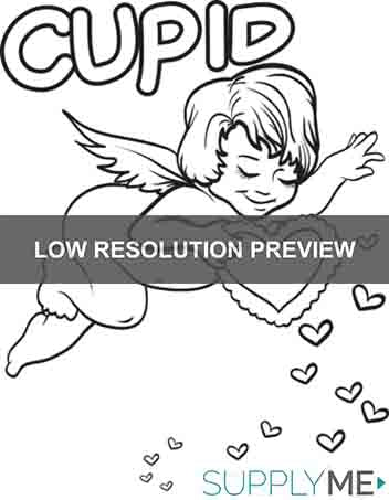 Printable cupid coloring page for kids â