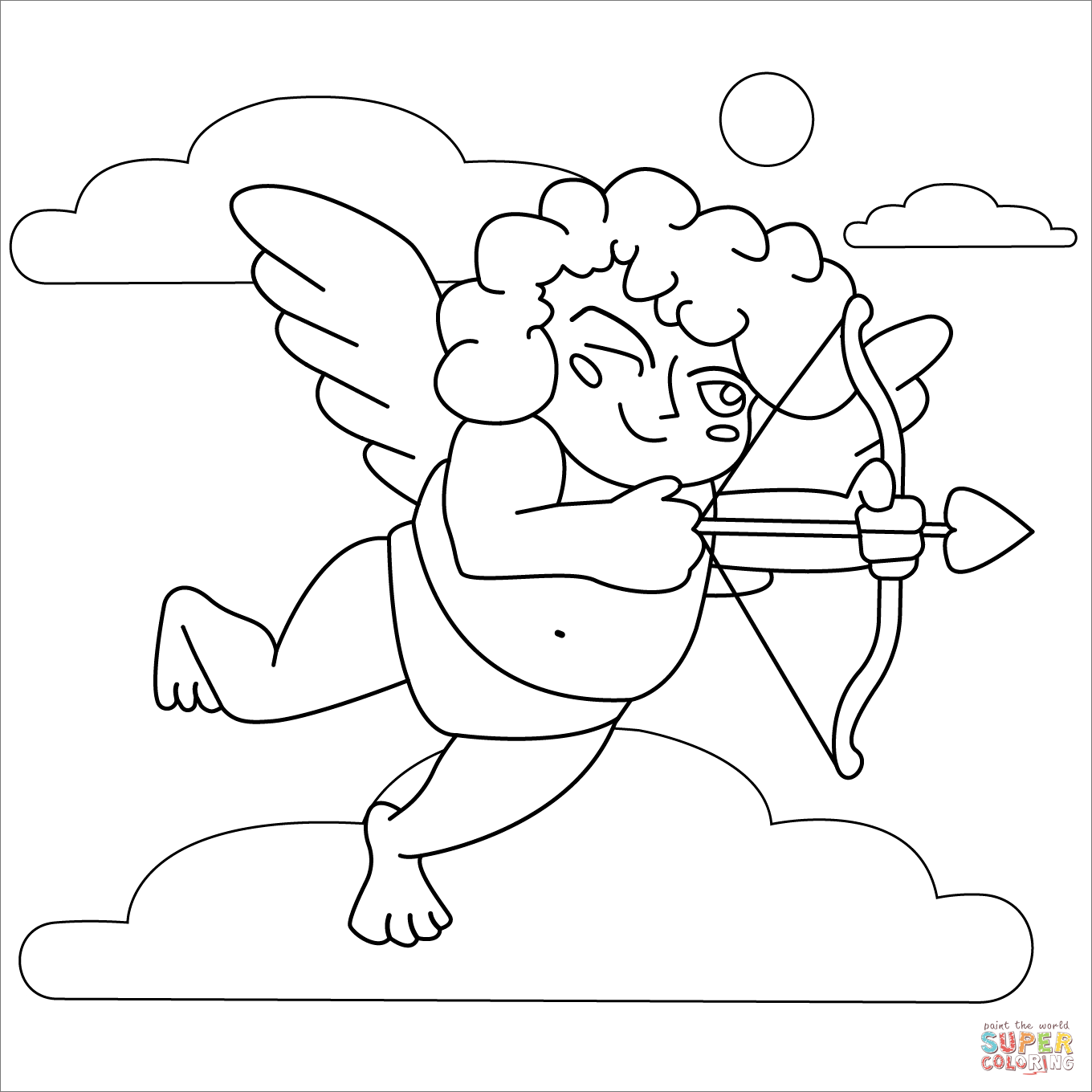 Cupid coloring page free printable coloring pages