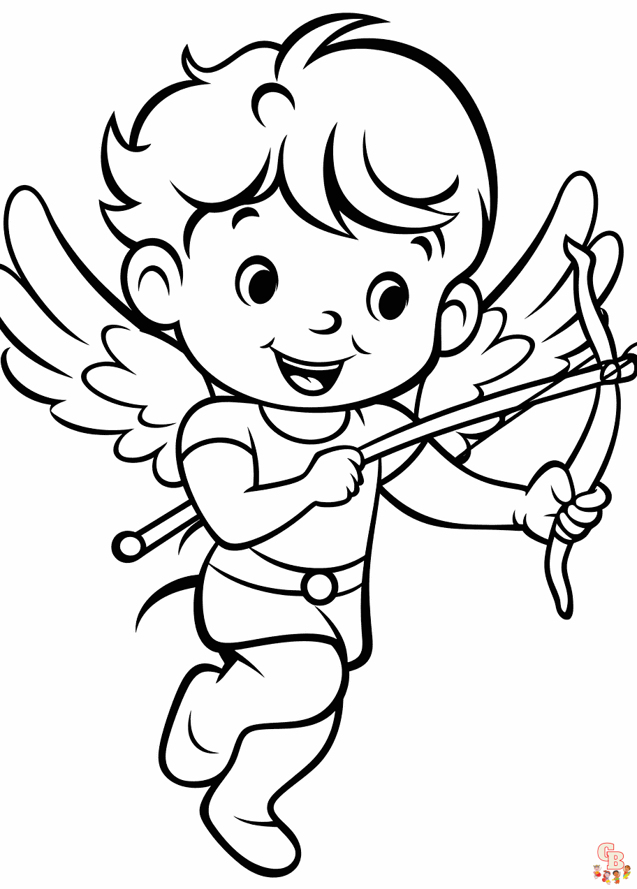 Printable cupid coloring pages free for kids and adults