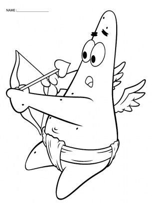 Spongebob coloring pages cupid