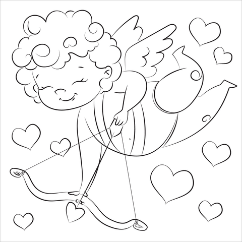 Cupid coloring page free printable coloring pages