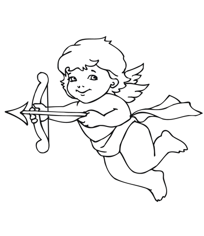 Cute valentine cupid coloring page free printable coloring pages