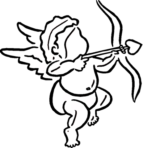 Cupid makes choice coloring page free printable coloring pages