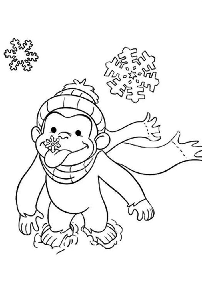 Free easy to print curious george coloring pages