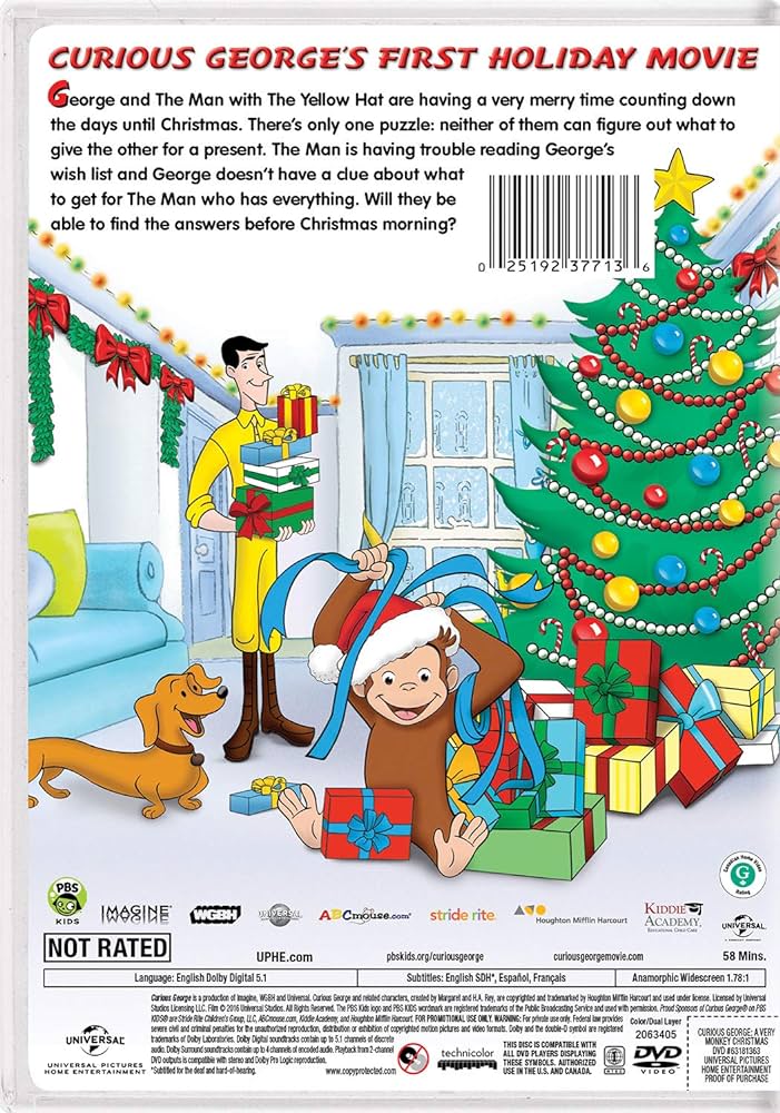 Curious george a very monkey christmas frank welker jeff bennett jim cummings eg daily grey delisle rino romano scott heming cathy malkasian jeff mcgrath david wilcox ron howard brian grazer