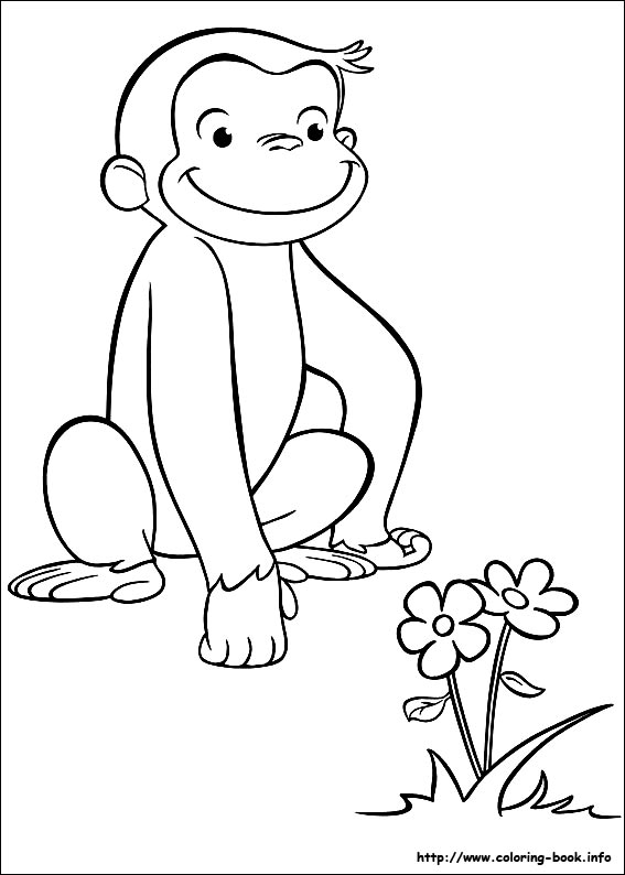 Curious george coloring picture