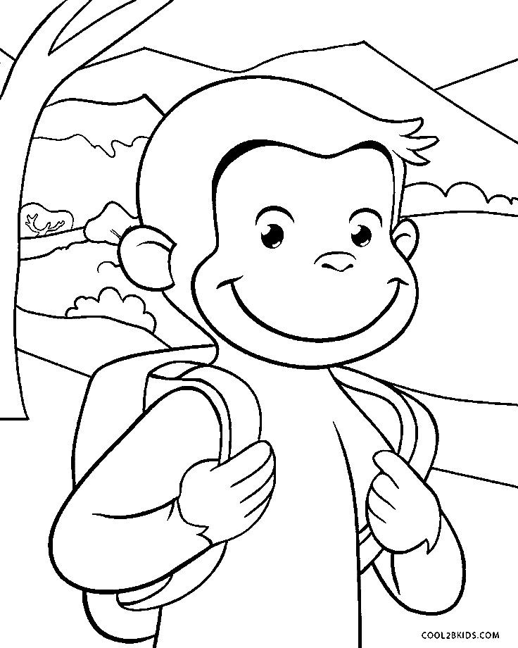 Curious george coloring pages printable for free download