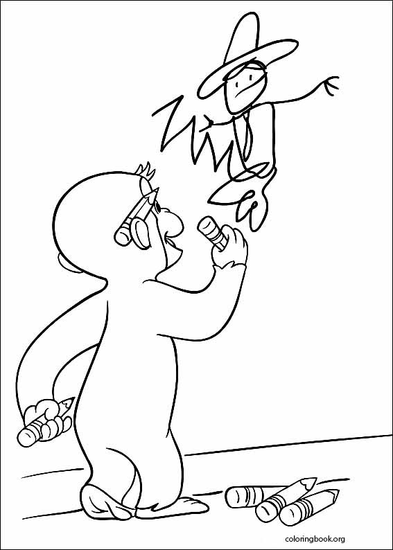 Curious gee coloring page