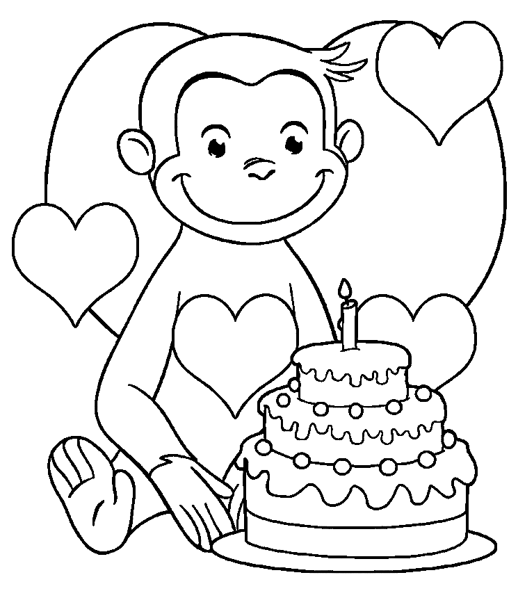Curious george coloring pages printable for free download