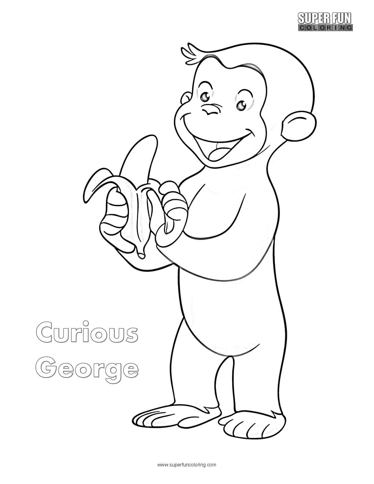 Curious george coloring page