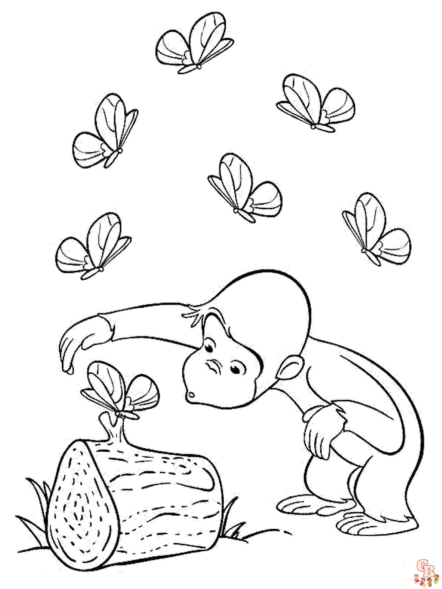 Free curious george coloring pages