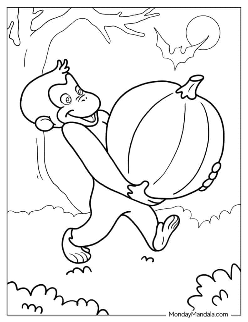 Curious george coloring pages free pdf printables