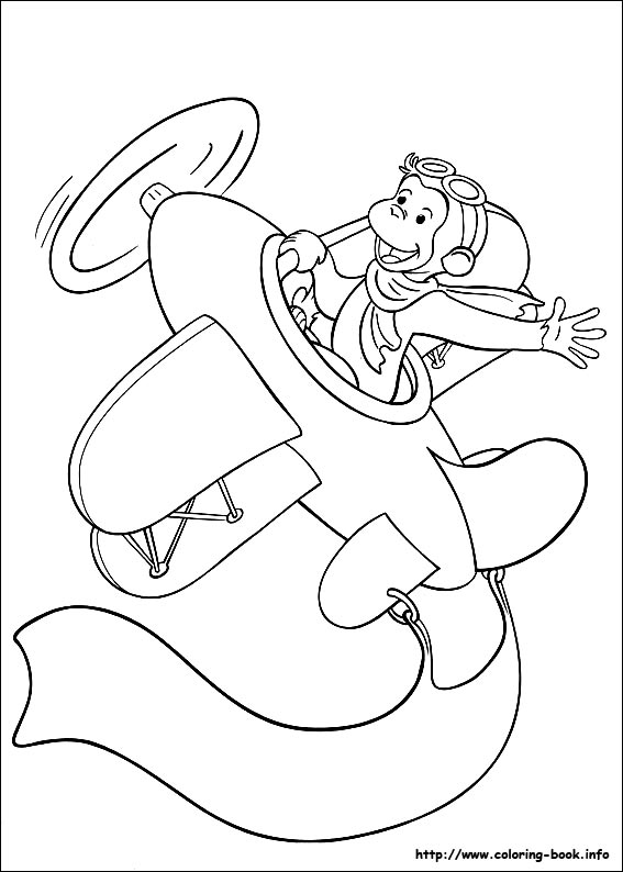 Curious george coloring picture