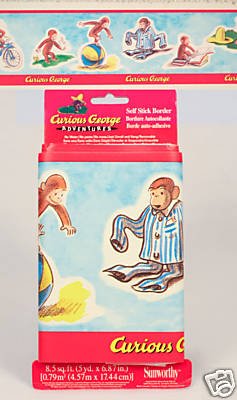 Curious george adventures self stick border