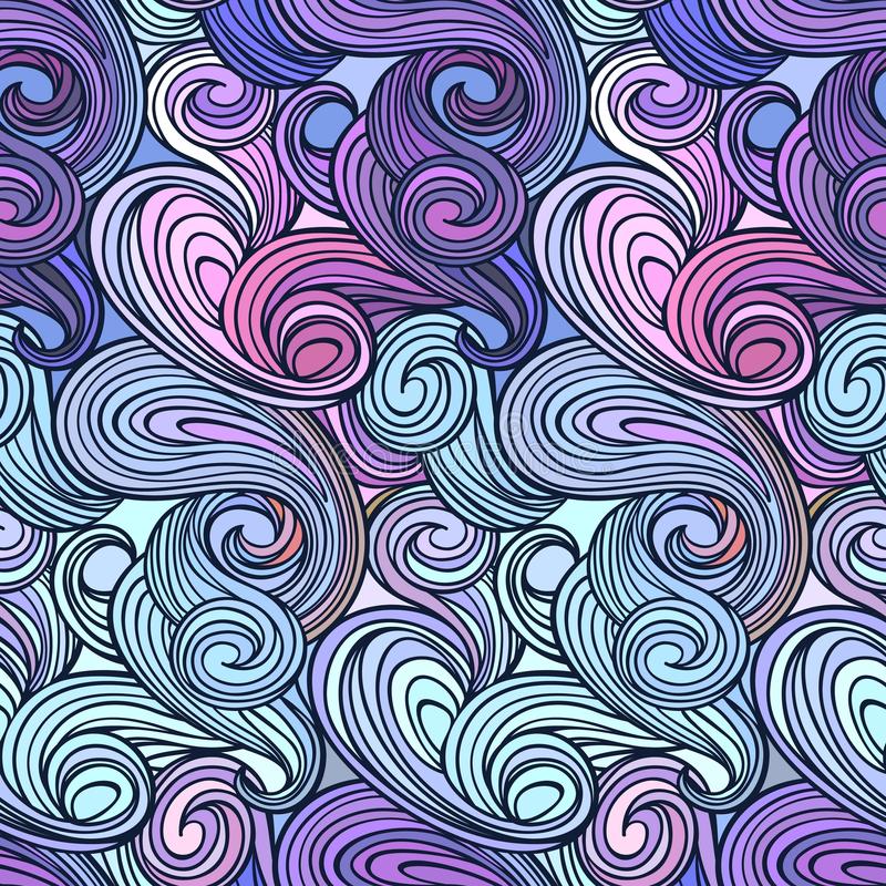 Seamless abstract curly wave pattern stock illustration