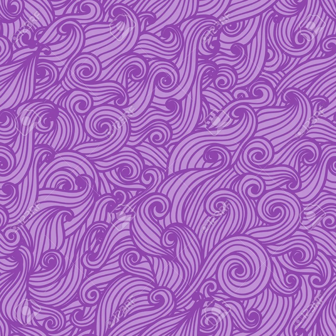 Wavy seamless pattern hand drawn curly background modern wallpaper sea waves vector illustration royalty free svg cliparts vetores e ilustraããµes stock image