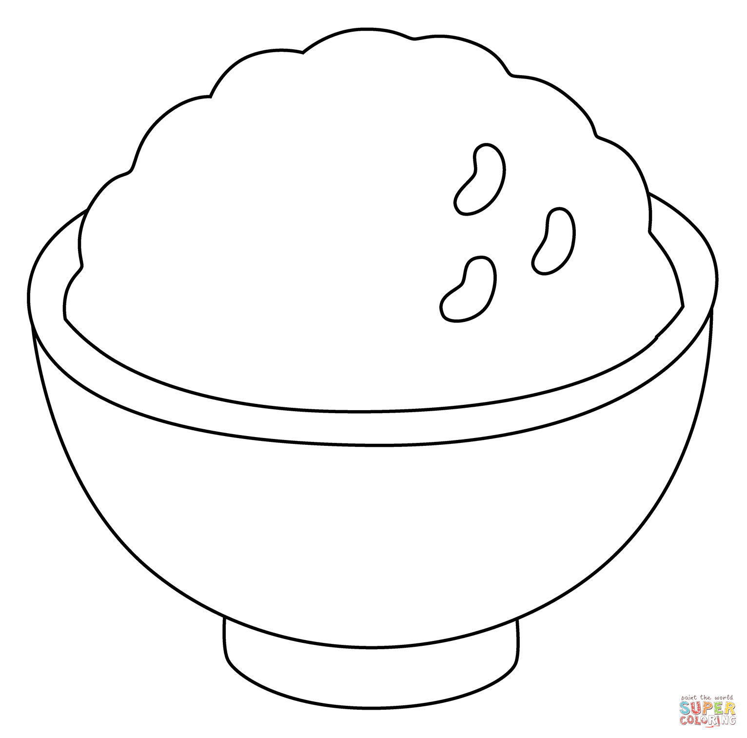 Cooked rice emoji coloring page free printable coloring pages