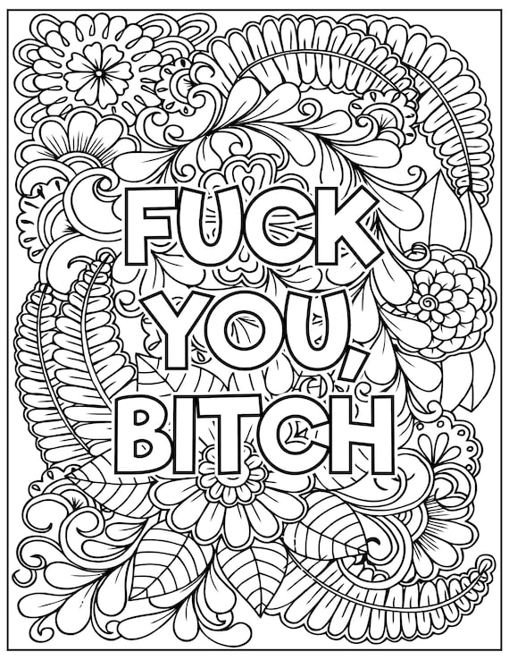 Adult swear word coloring pages curse word coloring pages printable coloring pages pdf instant download