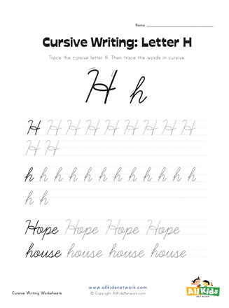 Cursive writing worksheet