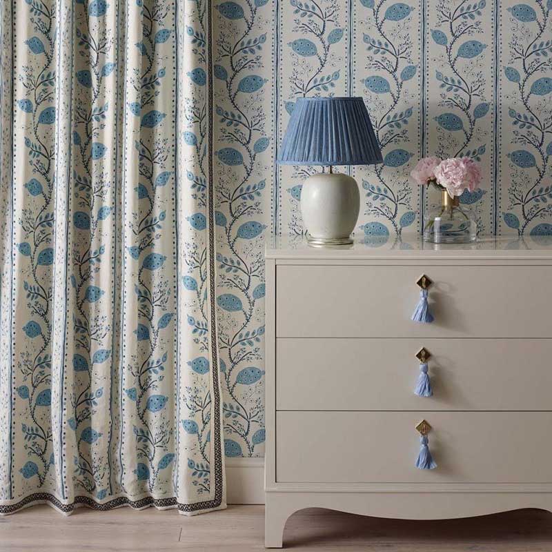 Matching wallpaper and fabric designs to inspire