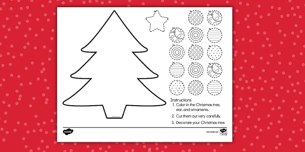 Christmas tree cut and paste holiday resources