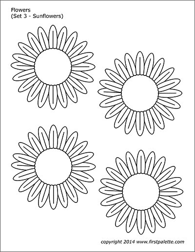 Flowers free printable templates coloring pages