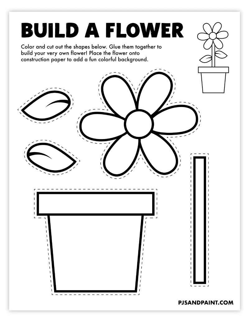 Free printable build a flower activity