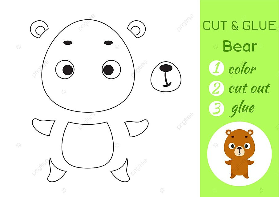 Preschool diy bear craft educational puzzle game cldren coloring page vector cldren coloring page png and vector with transparent background for free download