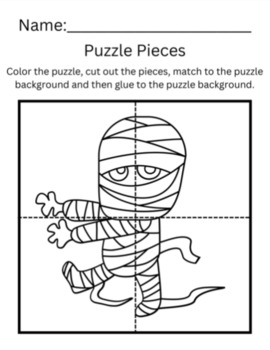 October fine motor color cut and paste puzzles by mslovejoyteaches