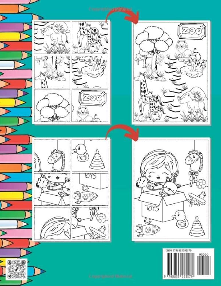 Cut and paste puzzles coloring book for kids books bunkos books