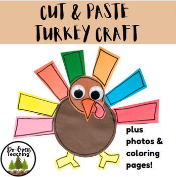 Turkey cut and paste craft thanksgiving photos coloring pages printables