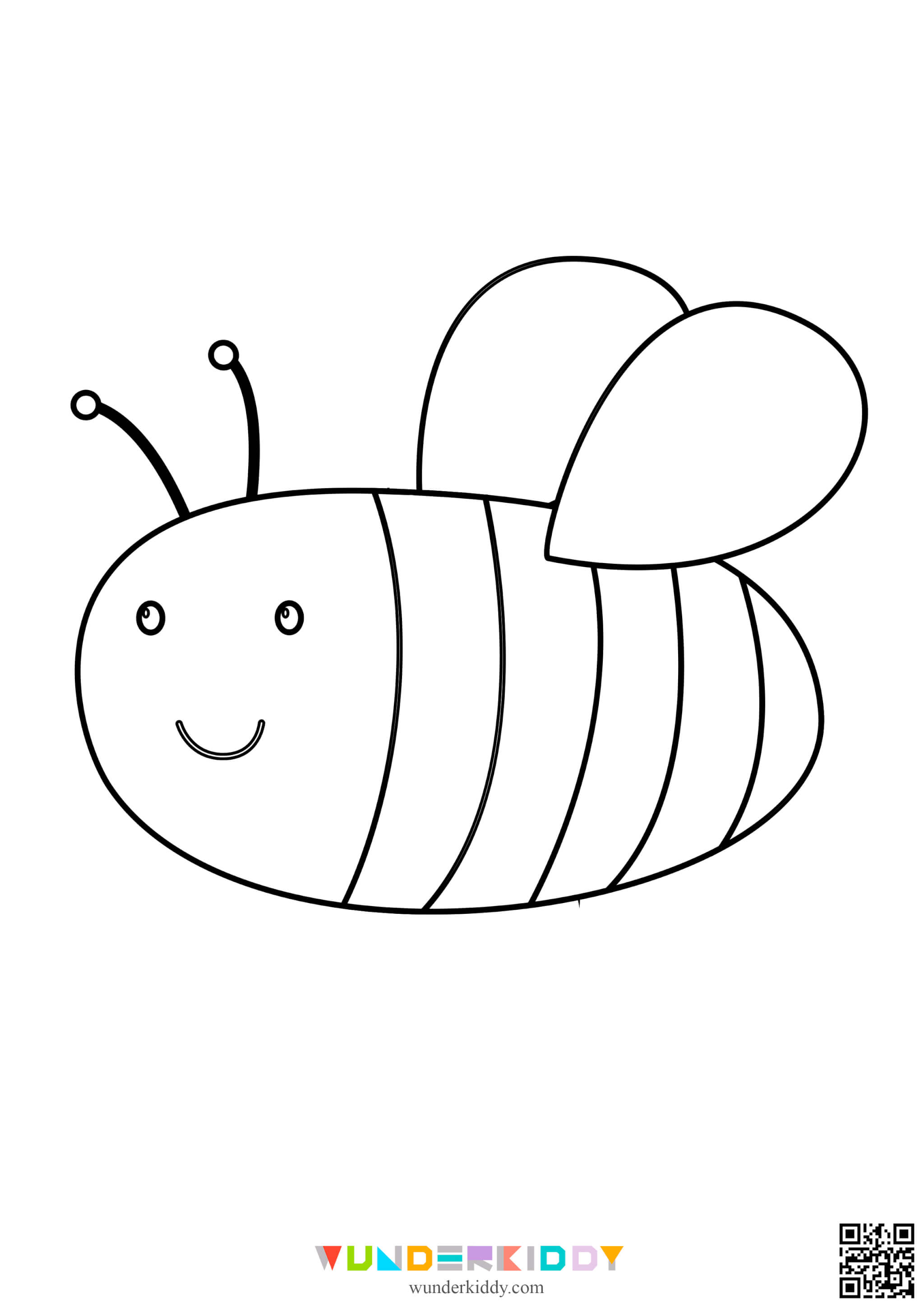 Free printable bee template for kindergarten craft