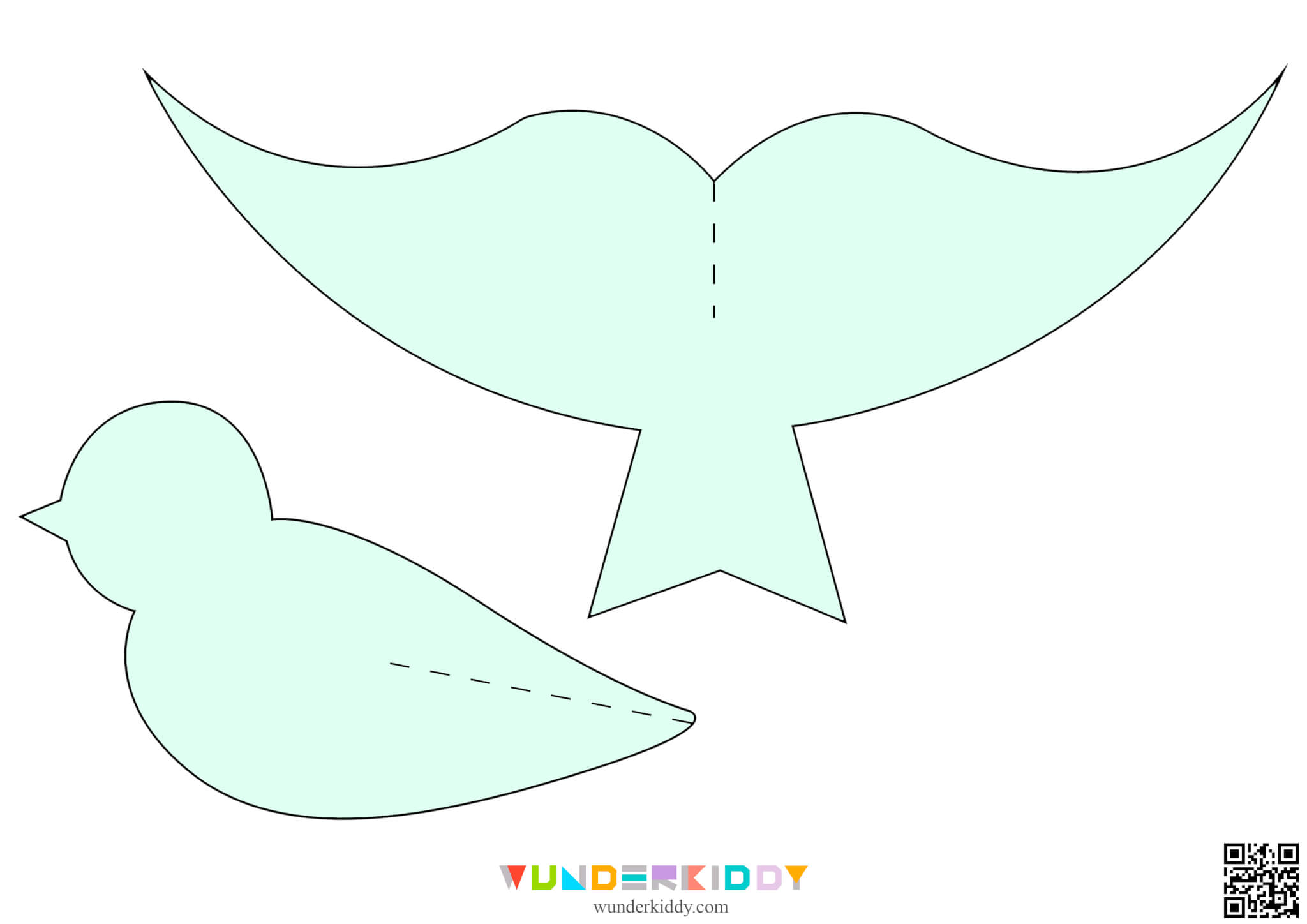 Free printable paper craft birds template diy for kids