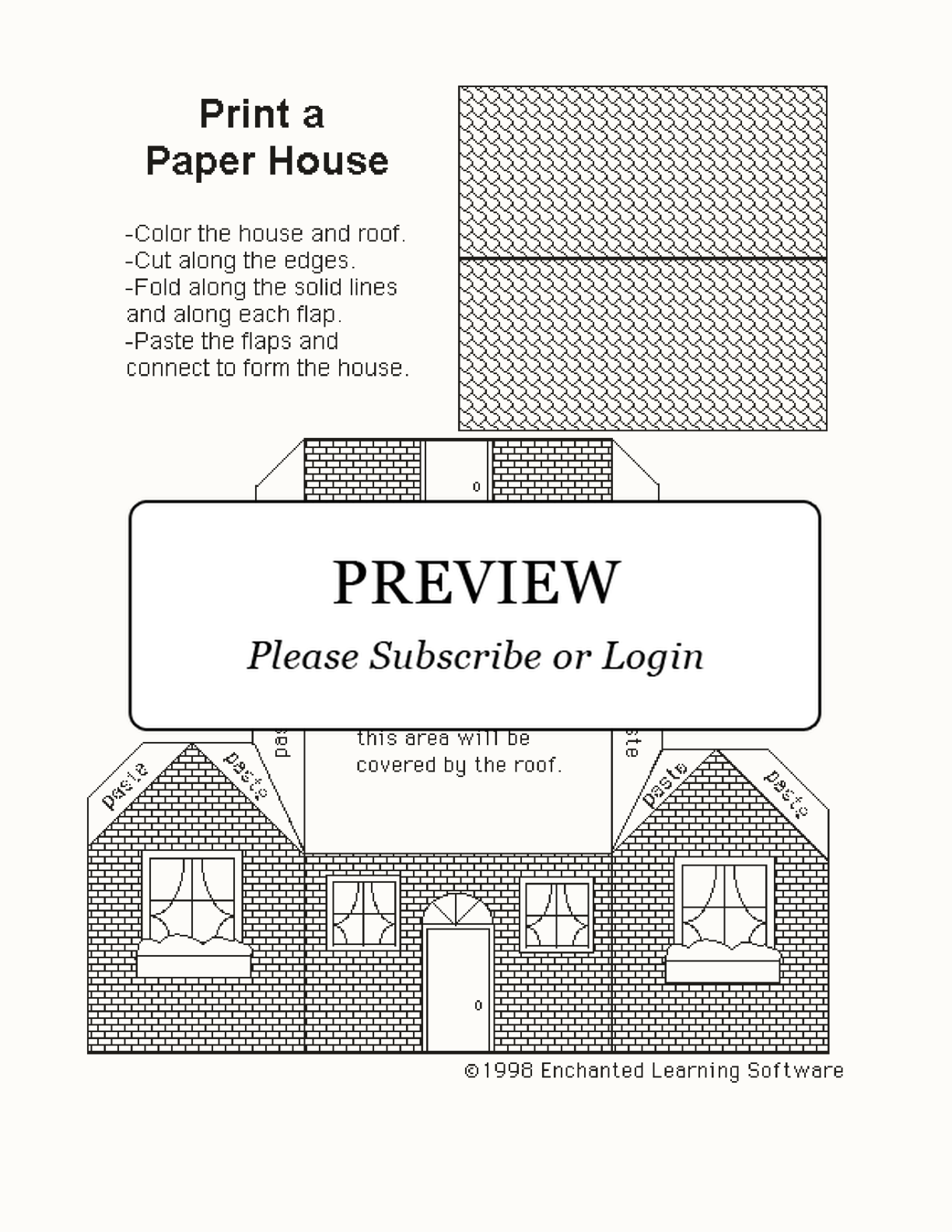 Paper house template
