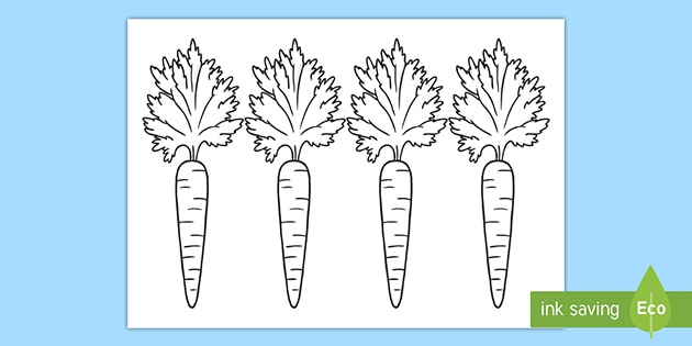 Carrot template for colouring