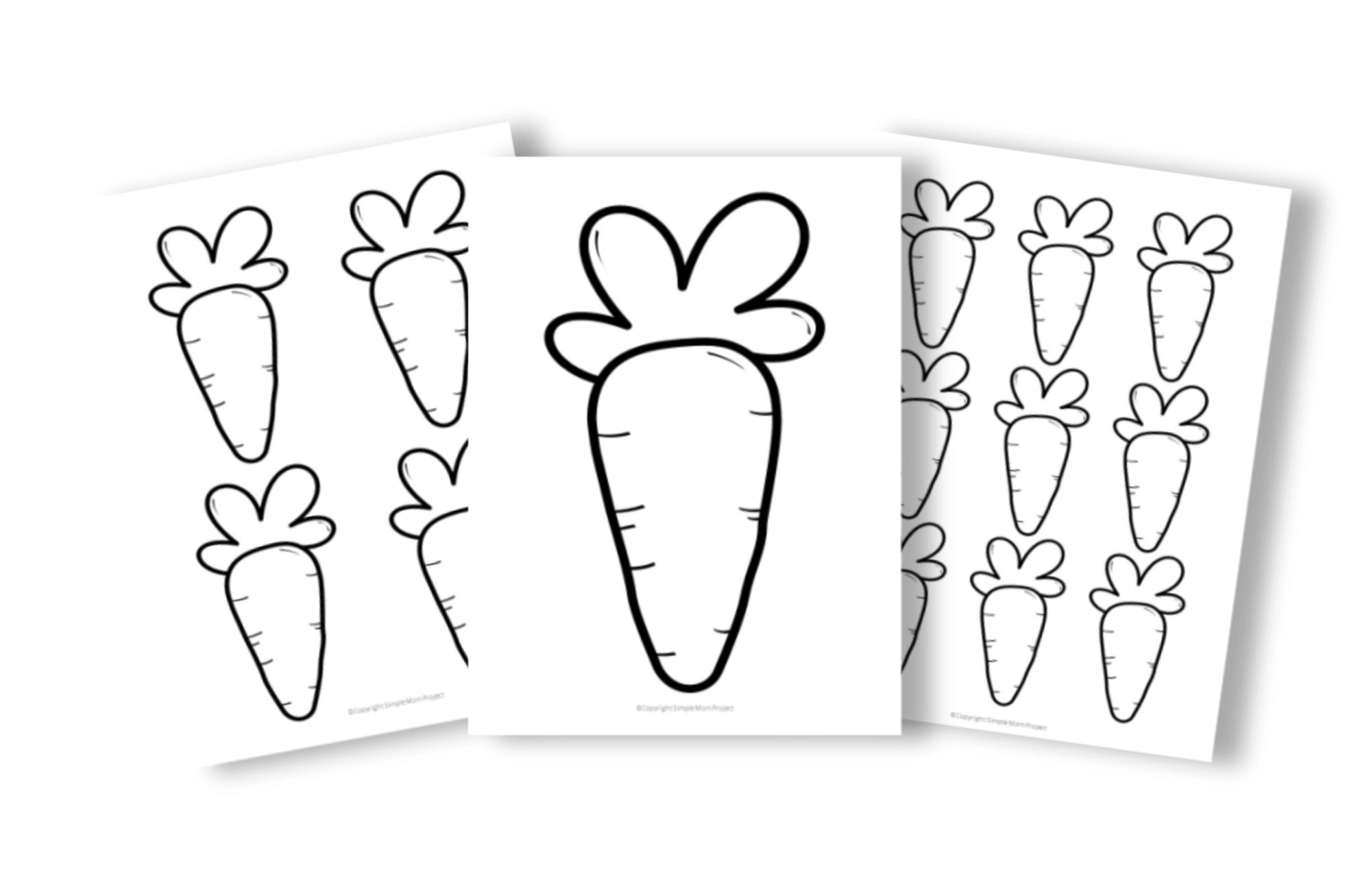 Free printable large medium and small carrot templates â simple mom project