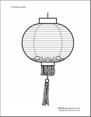 Coloring page chinese lantern