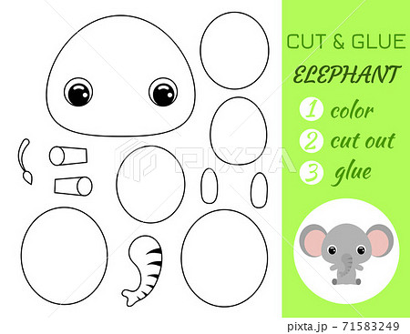 Simple educational game coloring page cut and